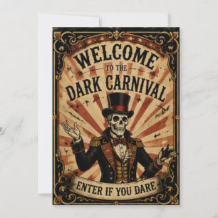 Vintage Dark Carnival Halloween Party Design Invitation