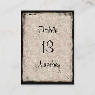 Vintage Dark Castle Gothic Guest Table Number Place Card