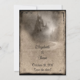 Vintage Dark Castle Gothic Wedding Save The Date