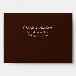 Vintage Dark Chocolate Brown Lace Wedding Envelope