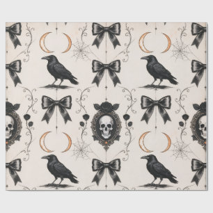 Vintage Dark Gothic Halloween Wrapping Paper