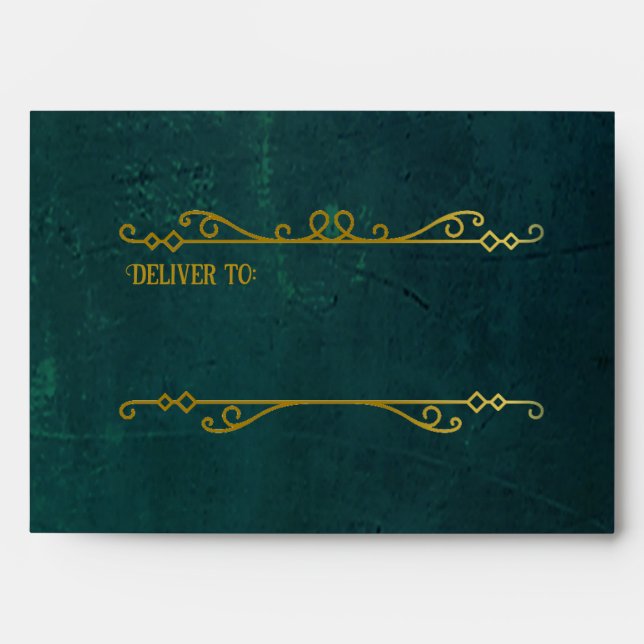 Vintage Dark Green Envelope (Front)