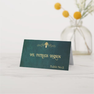 Vintage Dark Green Place Card