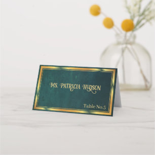 Vintage Dark Green Place Card