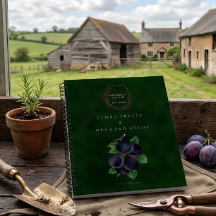 Vintage Dark Green Plum Botanical Garden Field Notebook