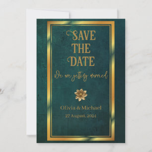 Vintage Dark Green Save The Date
