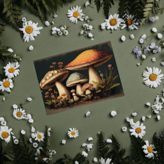 Vintage Dark Mushroom Cottage Core Decoupage Tissue Paper