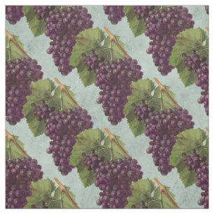 Vintage Dark Purple Grapes and Vines Fabric