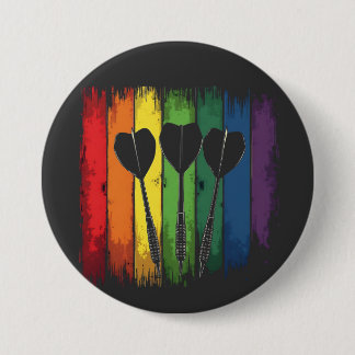 Vintage Dart Design with LGBTQ Colours Vintage 7.5 Cm Round Badge