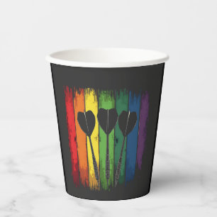 Vintage Dart Design with LGBTQ Colours Vintage  Paper Cups