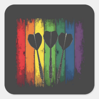 Vintage Dart Design with LGBTQ Colours Vintage Square Sticker