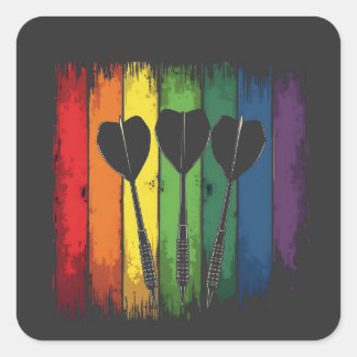 Vintage Dart Design with LGBTQ Colours Vintage Square Sticker