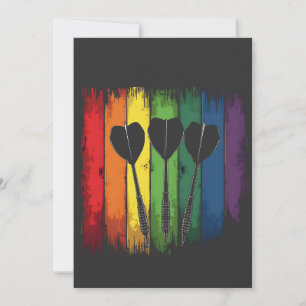 Vintage Dart Design with LGBTQ Colours Vintage  Thank You Card