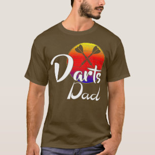 Vintage Darts Dad Retro Sunset Funny Dart Player T-Shirt