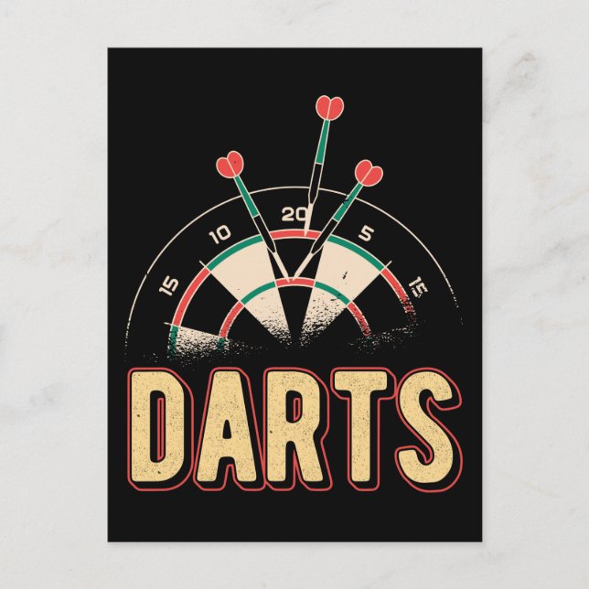 Vintage Darts Dartboard 160 Dart Players Postcard (Front)