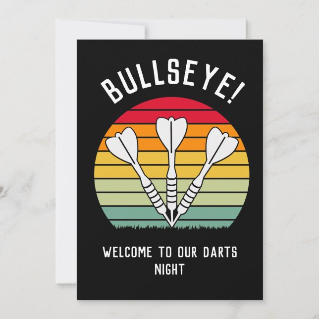 Vintage Darts Sunset   Invitation (Front)