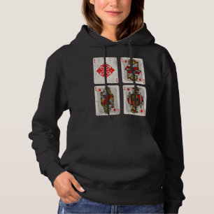Vintage Day of the Dead Playing Cards Skeleton Pok Hoodie