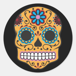 Vintage Day of the Dead Sugar Skull Sticker