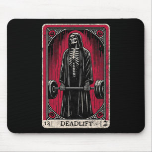 Vintage Deadlift Skeleton Halloween Gym Jokes Weig Mouse Pad