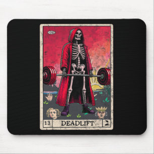 Vintage Deadlift Skeleton Halloween Gym Jokes Weig Mouse Pad