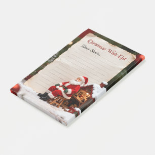 Vintage "Dear Santa" Christmas Wish List Post-it Notes