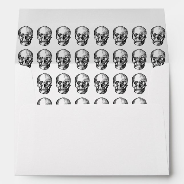 Vintage Death Gothic Skull 30th Halloween Birthday Envelope (Back (Bottom))