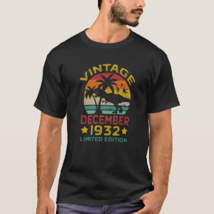 Vintage December 1932 90Th Birthday Gift Limited E T-Shirt
