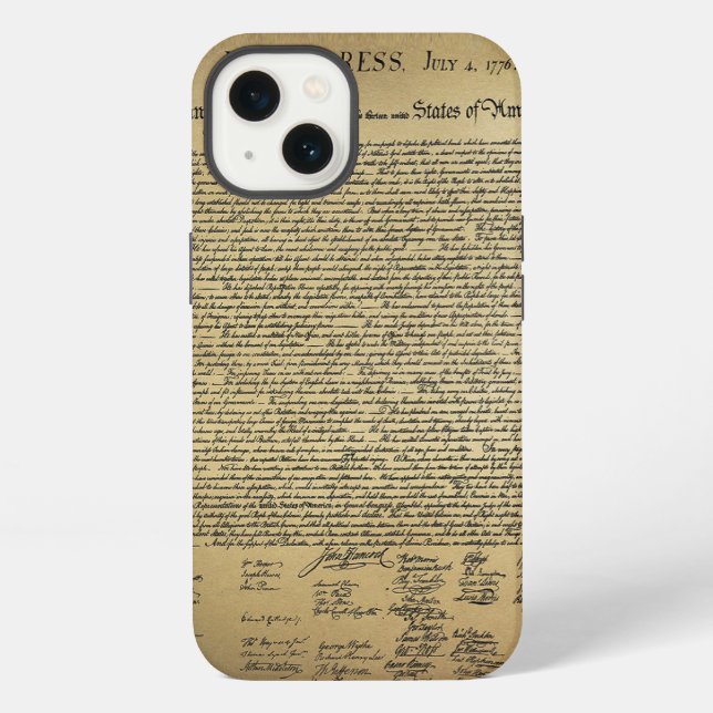 Vintage Declaration of Independence iPhone Case (Back)