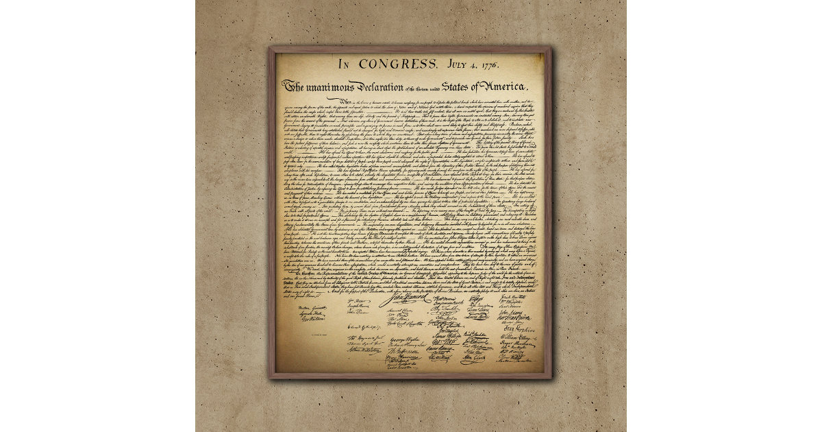 Antique Declaration Format Vintage Declaration of Independence Poster | Zazzle.co.nz