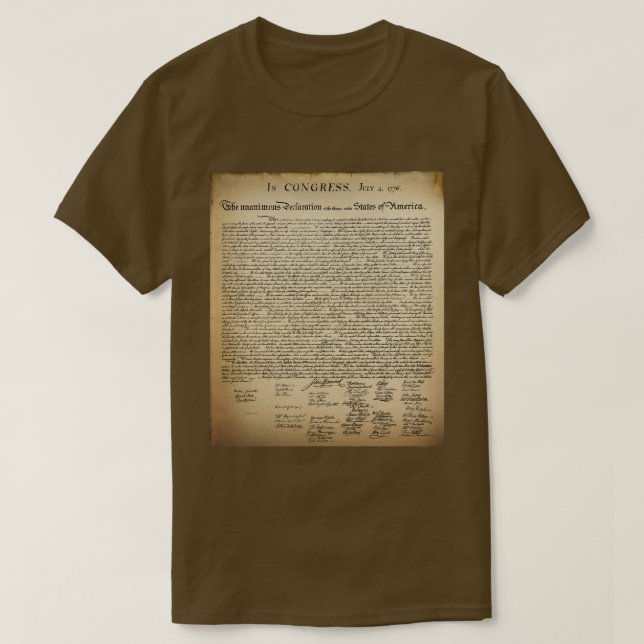 Vintage Declaration of Independence T-Shirt (Design Front)