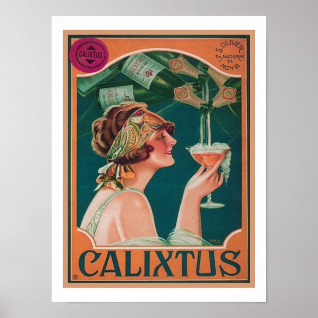 Vintage Deco Calixtus Champagne Poster (Front)