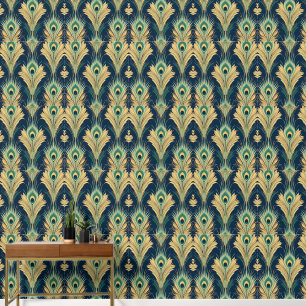 Vintage Deco Feathers Wallpaper – Elegant 1920s 