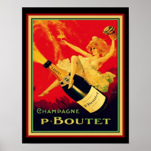 Vintage Deco " P. Boutet" Champagne Poster