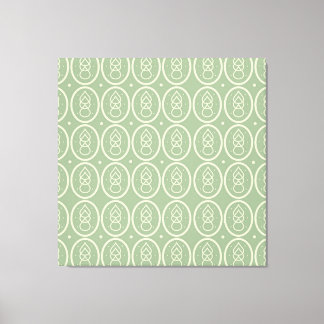 Vintage Deco Style Green/ Ecru Canvas Print