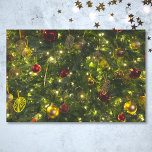 Vintage Decorated Christmas Tree Red Green Gold Tissue Paper<br><div class="desc">Vintage decorated Christmas tree red green and gold tissue paper. You can TRANSFER this DESIGN to other Zazzle products and adjust it to fit most Zazzle items. Standard Studio designs are made in high-resolution graphics for a professional print. Thank you for choosing our designs and stopping by Standard Studio Designs....</div>
