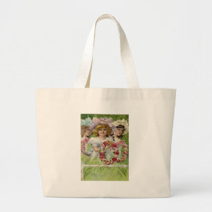 Vintage Decoration Day Girls Large Tote Bag