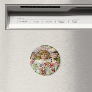 Vintage Decoration Day Girls Magnet