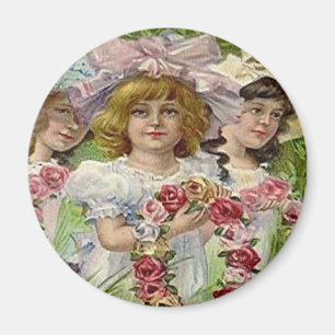 Vintage Decoration Day Girls Magnet