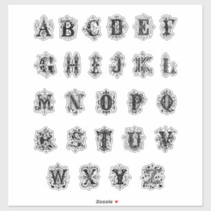 Vintage Decorative Alphabet Letters Monogram A-Z