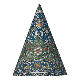 Vintage Decorative Arabesque Floral Pattern Party Hat