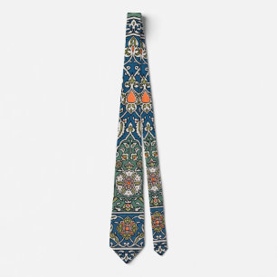 Vintage Decorative Arabesque Floral Pattern Tie