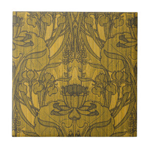 Vintage Decorative Art Nouveau Floral Pattern Tile