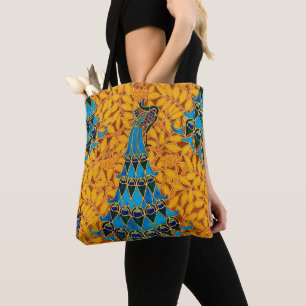 Vintage Decorative Art Nouveau Peacocks and Tree Tote Bag