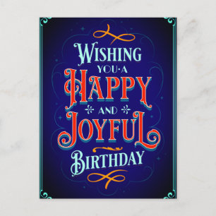 Vintage Decorative Birthday Wishes Postcard