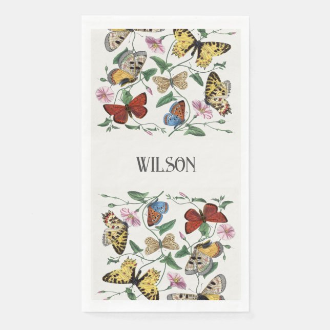 Vintage  Decorative Butterflies  Disposable  Napkin (Front)