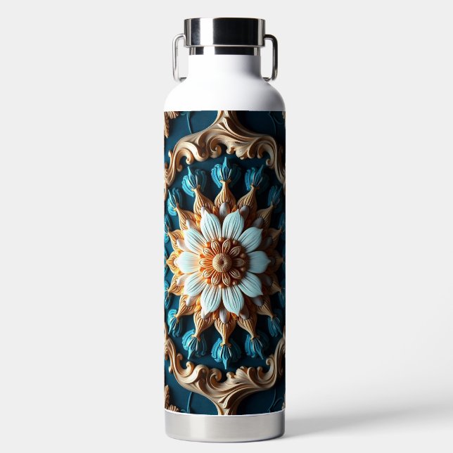 Vintage Decorative Design Water Bottle (Front)