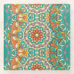 Vintage decorative elements: oriental seamless pat glass coaster