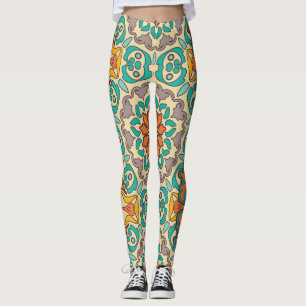 Vintage decorative elements: oriental seamless pat leggings
