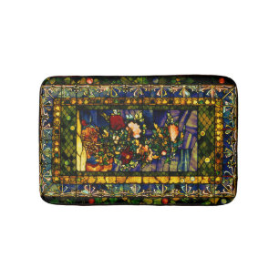 Vintage Decorative Floral Stained Glass Bath Mat