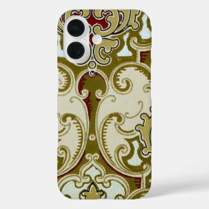 Vintage Decorative Gold Scroll Royal Wallpaper iPhone 16 Case